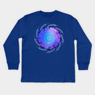 Winter Nature Mandala Kids Long Sleeve T-Shirt